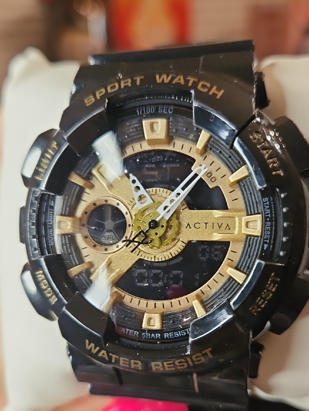 Ativa Black and Gold Hybrid Sport Watch